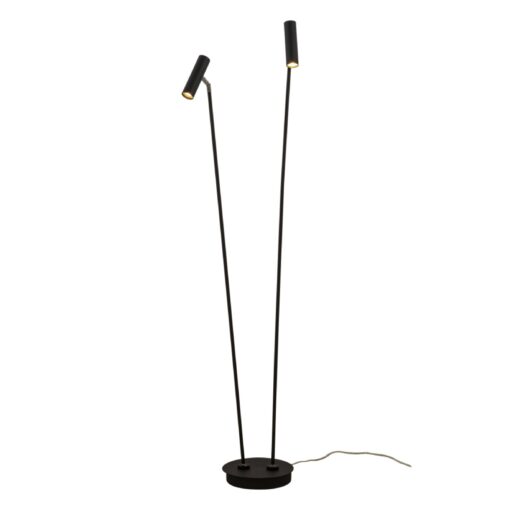 ARCTIC golvlampa dubbel, H1370mm, 2X6W, 3000K, svart/krom