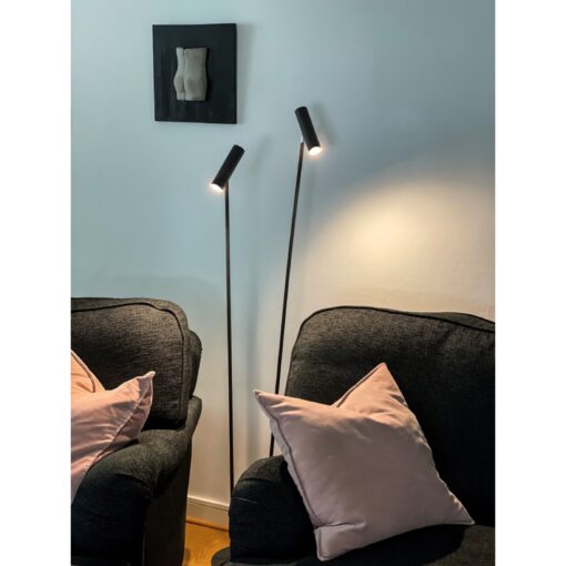 ARCTIC golvlampa dubbel, H1370mm, 2X6W, 3000K, svart/krom - Bild 2