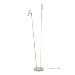 ARCTIC golvlampa dubbel, H1370mm, 2X6W, 3000K, vit/krom