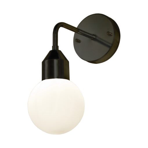 Florens vägglampa, G9, svart/opalvit