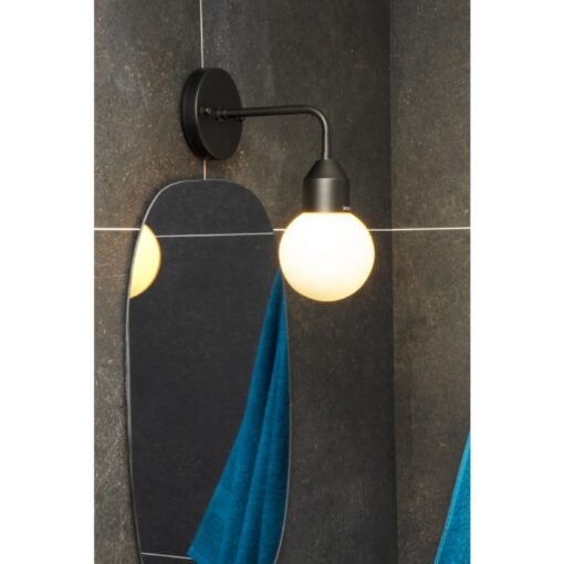 Florens vägglampa, G9, svart/opalvit - Bild 2