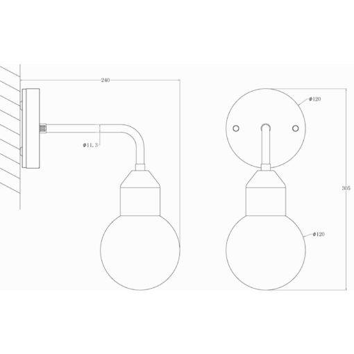 Florens vägglampa, G9, svart/opalvit - Bild 3