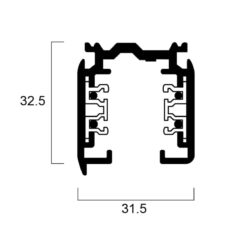 Alternative view of Global Trac Pro Kontaktskena 3-fas, 1m, Vit, XTS4100-3