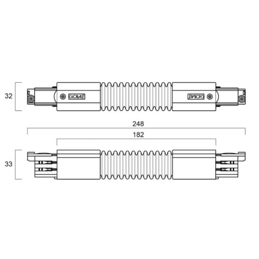 Global Trac Pro Flexibel skarv vridbar, Svart, XTS23-2 - Bild 2