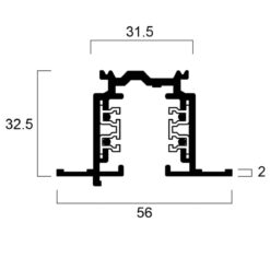 Alternative view of Global Trac Pro Kontaktskena Infälld 3-fas, 1m, Vit, XTSF4100-3
