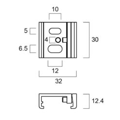 Alternative view of Global Trac Pro/Pulse Skeninfästning 200N, Vit, SKB12-3