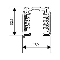 Alternative view of Global Trac Pulse Kontaktskena 3-fas Dali, 1m, Svart, XTSC6100-2