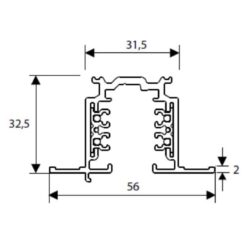 Alternative view of Global Trac Pulse Kontaktskena 3-fas Dali Infälld, 1m, Vit, XTSCF6100-3