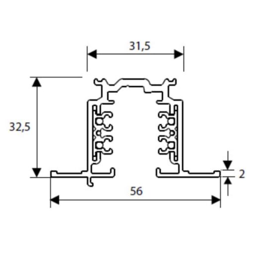 Global Trac Pulse Kontaktskena 3-fas Dali Infälld, 1m, Vit, XTSCF6100-3 - Bild 2