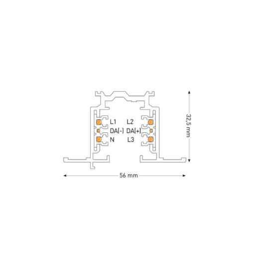 Global Trac Pulse Kontaktskena 3-fas Dali Infälld, 3m, Vit, XTSCF6300-3 - Bild 2