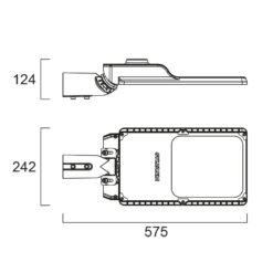 Alternative view of Zephyr, L575mm, 100W, 14700lm, 4000K, ONOFF