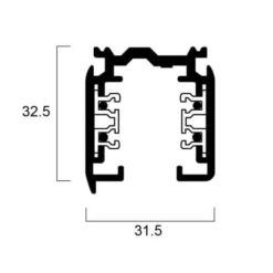 Alternative view of Global Trac Pro Kontaktskena 3-fas, 3m, Vit, XTS4300-3